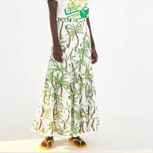FARM Rio Green Palm Maxi Skirt